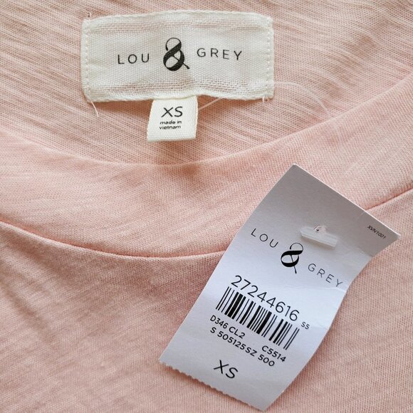 NWT - Lou & Grey Peach 100% Cotton Oversized Drop Shoulder Long Sleeve Tee XS - Picture 7 of 14